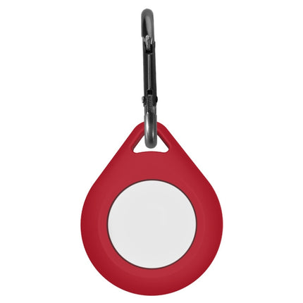 Shockproof Anti-scratch Silicone Protective Case Cover with Hang Loop For AirTag, Shape:Water Drop(Wine Red)-garmade.com