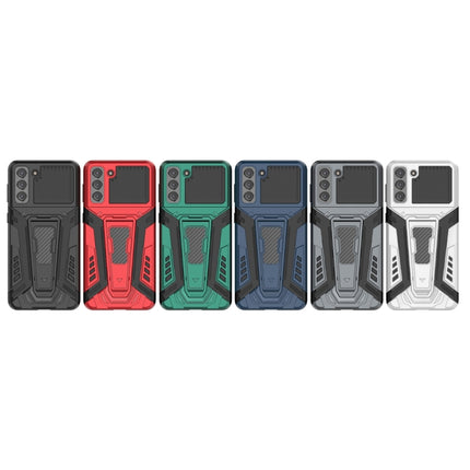 For Samsung Galaxy S21+ 5G War Chariot Series Armor All-inclusive Shockproof PC + TPU Protective Case with Invisible Holder(Red)-garmade.com