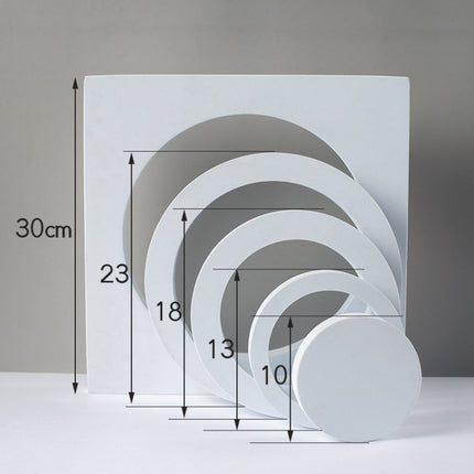 Round Combo Kits Geometric Cube Solid Color Photography Photo Background Table Shooting Foam Props(White)-garmade.com