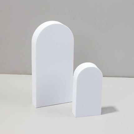 2 x Door Combo Kits Geometric Cube Solid Color Photography Photo Background Table Shooting Foam Props(White)-garmade.com
