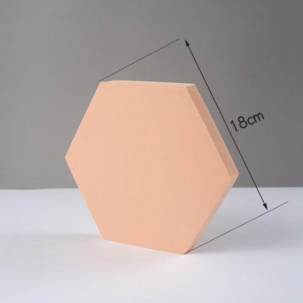18 x 2cm Hexagon Geometric Cube Solid Color Photography Photo Background Table Shooting Foam Props(Flesh Color)-garmade.com