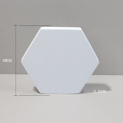 18 x 2cm Hexagon Geometric Cube Solid Color Photography Photo Background Table Shooting Foam Props(White)-garmade.com