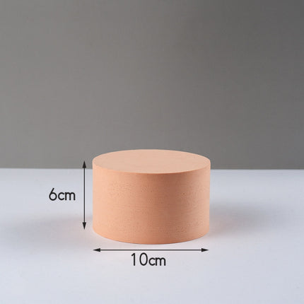 10 x 6cm Cylinder Geometric Cube Solid Color Photography Photo Background Table Shooting Foam Props(Flesh Color)-garmade.com