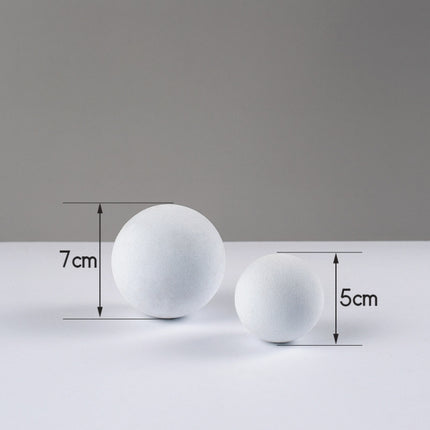 7cm Round Ball + 5cm Round Ball Geometric Cube Solid Color Photography Photo Background Table Shooting Foam Props(White)-garmade.com