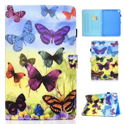 For iPad 10.2 2021 / 2020 / 2019 Colored Drawing Horizontal Flip Leather Case with Holder & Card Slots & Pen Slot & Sleep / Wake-up Function(Colorful Butterfly)-garmade.com