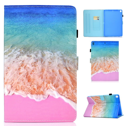 For iPad 10.2 2021 / 2020 / 2019 Colored Drawing Horizontal Flip Leather Case with Holder & Card Slots & Pen Slot & Sleep / Wake-up Function(Ocean)-garmade.com