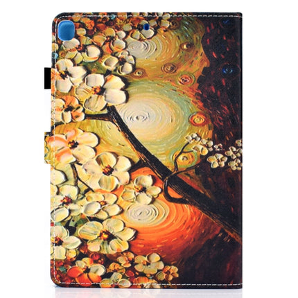 For iPad 10.2 2021 / 2020 / 2019 Colored Drawing Horizontal Flip Leather Case with Holder & Card Slots & Pen Slot & Sleep / Wake-up Function(Plum Blossom)-garmade.com