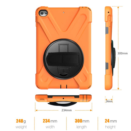 Shockproof Colorful Silicone + PC Protective Case with Holder & Shoulder Strap & Hand Strap For iPad Mini 4 / Mini (2019)(Orange)-garmade.com