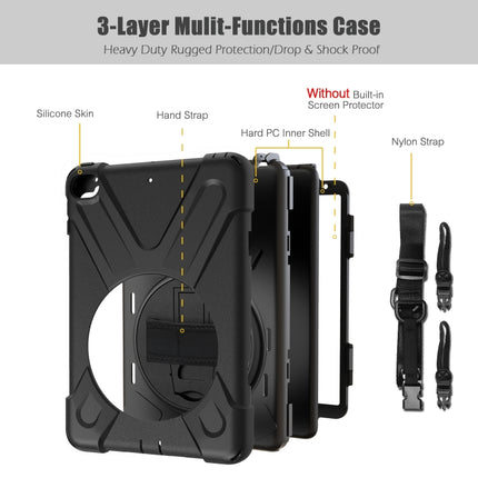 Shockproof Colorful Silicone + PC Protective Case with Holder & Shoulder Strap & Hand Strap For iPad Mini 4 / Mini (2019)(Black)-garmade.com