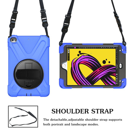 Shockproof Colorful Silicone + PC Protective Case with Holder & Shoulder Strap & Hand Strap For iPad Mini 4 / Mini (2019)(Blue)-garmade.com