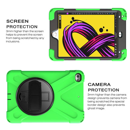 Shockproof Colorful Silicone + PC Protective Case with Holder & Shoulder Strap & Hand Strap For iPad Mini 4 / Mini (2019)(Green)-garmade.com
