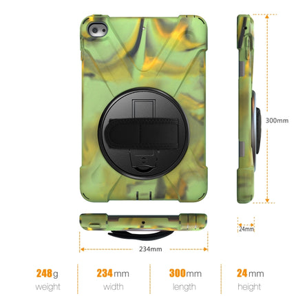 Shockproof Colorful Silicone + PC Protective Case with Holder & Shoulder Strap & Hand Strap For iPad Mini 4 / Mini (2019)(Camouflage)-garmade.com