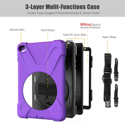 Shockproof Colorful Silicone + PC Protective Case with Holder & Shoulder Strap & Hand Strap For iPad Mini 4 / Mini (2019)(Purple)-garmade.com
