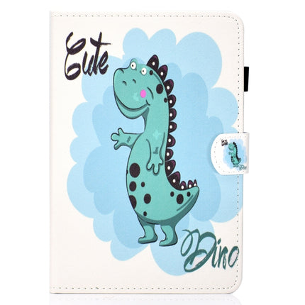 For iPad 10.2 2021 / 2020 / 2019 Colored Drawing Horizontal Flip Leather Case with Holder & Card Slots & Pen Slot & Sleep / Wake-up Function(Dinosaur)-garmade.com