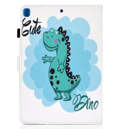 For iPad 10.2 2021 / 2020 / 2019 Colored Drawing Horizontal Flip Leather Case with Holder & Card Slots & Pen Slot & Sleep / Wake-up Function(Dinosaur)-garmade.com