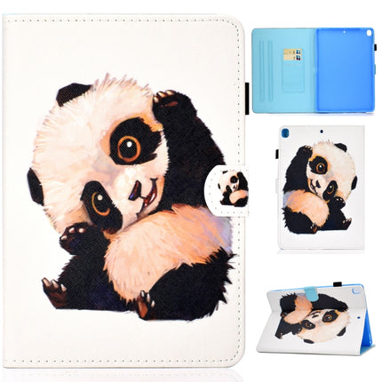 For iPad 10.2 2021 / 2020 / 2019 Colored Drawing Horizontal Flip Leather Case with Holder & Card Slots & Pen Slot & Sleep / Wake-up Function(Beckoning Panda)-garmade.com