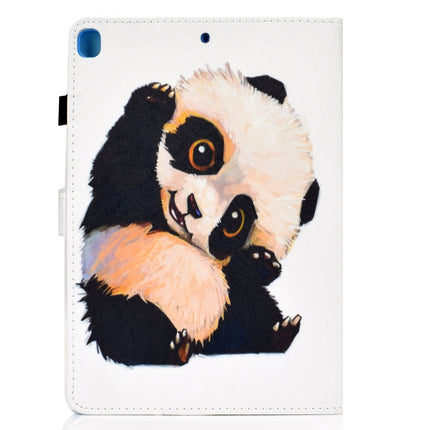 For iPad 10.2 2021 / 2020 / 2019 Colored Drawing Horizontal Flip Leather Case with Holder & Card Slots & Pen Slot & Sleep / Wake-up Function(Beckoning Panda)-garmade.com