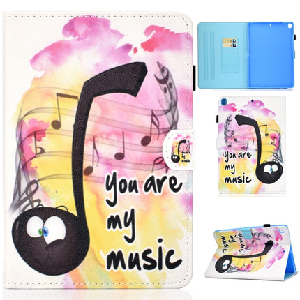 For iPad 10.2 2021 / 2020 / 2019 Colored Drawing Horizontal Flip Leather Case with Holder & Card Slots & Pen Slot & Sleep / Wake-up Function(Music)-garmade.com