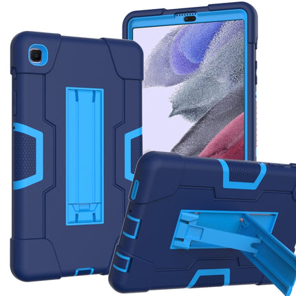 For Samsung Galaxy Tab A7 Lite T225 Contrast Color Robot Shockproof Silicone + PC Protective Case with Holder(Navy Blue + Blue)-garmade.com