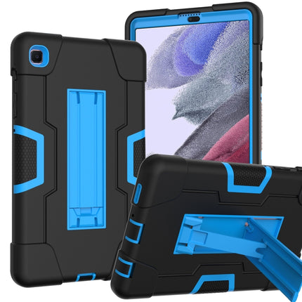 For Samsung Galaxy Tab A7 Lite T225 Contrast Color Robot Shockproof Silicone + PC Protective Case with Holder(Black + Blue)-garmade.com