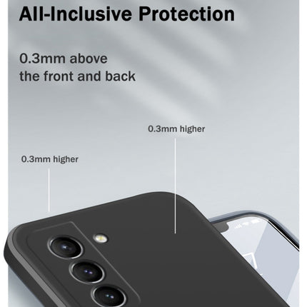 For Samsung Galaxy S21+ 5G Solid Color Imitation Liquid Silicone Straight Edge Dropproof Full Coverage Protective Case(Black)-garmade.com