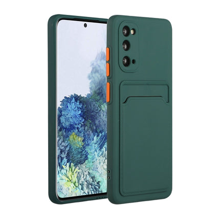 For Samsung Galaxy S20 Card Slot Design Shockproof TPU Protective Case(Dark Green)-garmade.com