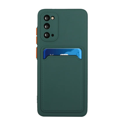 For Samsung Galaxy S20 Card Slot Design Shockproof TPU Protective Case(Dark Green)-garmade.com