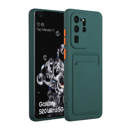 For Samsung Galaxy S20 Ultra Card Slot Design Shockproof TPU Protective Case(Dark Green)-garmade.com