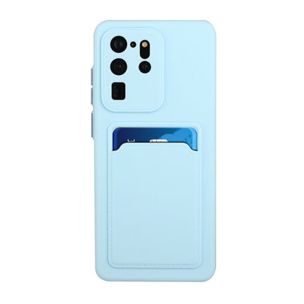 For Samsung Galaxy S20 Ultra Card Slot Design Shockproof TPU Protective Case(Sky Blue)-garmade.com