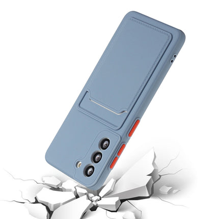 For Samsung Galaxy S21 5G Card Slot Design Shockproof TPU Protective Case(Gray)-garmade.com