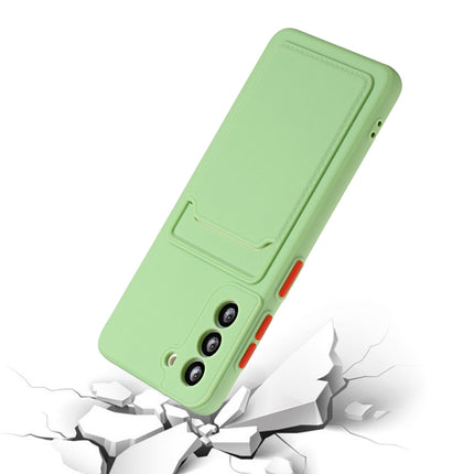For Samsung Galaxy S21 5G Card Slot Design Shockproof TPU Protective Case(Green)-garmade.com