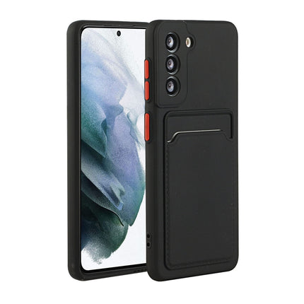 For Samsung Galaxy S21 5G Card Slot Design Shockproof TPU Protective Case(Black)-garmade.com