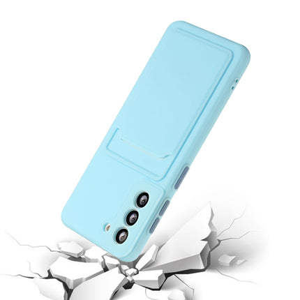 For Samsung Galaxy S21 5G Card Slot Design Shockproof TPU Protective Case(Sky Blue)-garmade.com