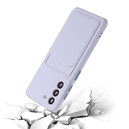 For Samsung Galaxy S21 5G Card Slot Design Shockproof TPU Protective Case(Purple)-garmade.com