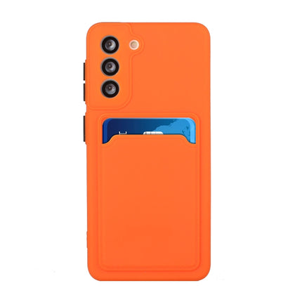 For Samsung Galaxy S21 5G Card Slot Design Shockproof TPU Protective Case(Orange)-garmade.com