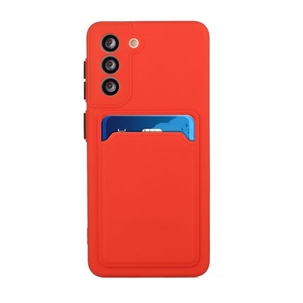 For Samsung Galaxy S21 5G Card Slot Design Shockproof TPU Protective Case(Red)-garmade.com