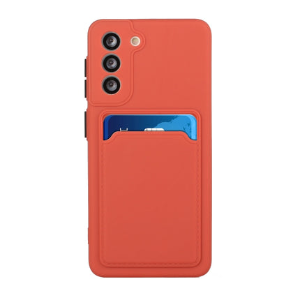 For Samsung Galaxy S21 5G Card Slot Design Shockproof TPU Protective Case(Plum Red)-garmade.com