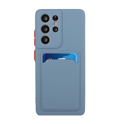 For Samsung Galaxy S21 Ultra 5G Card Slot Design Shockproof TPU Protective Case(Gray)-garmade.com