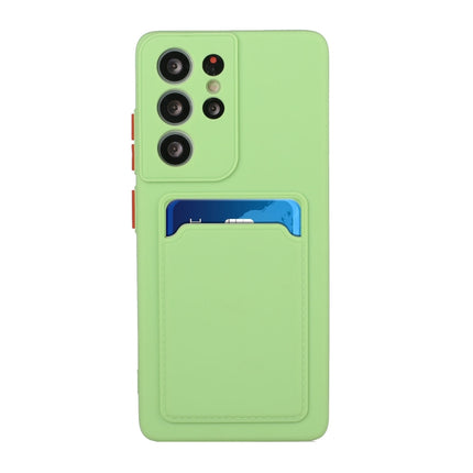 For Samsung Galaxy S21 Ultra 5G Card Slot Design Shockproof TPU Protective Case(Green)-garmade.com