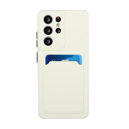 For Samsung Galaxy S21 Ultra 5G Card Slot Design Shockproof TPU Protective Case(White)-garmade.com