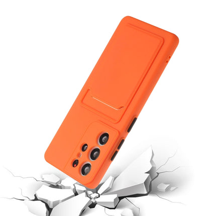 For Samsung Galaxy S21 Ultra 5G Card Slot Design Shockproof TPU Protective Case(Orange)-garmade.com