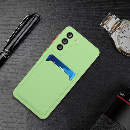 For Samsung Galaxy S21+ 5G Card Slot Design Shockproof TPU Protective Case(Green)-garmade.com
