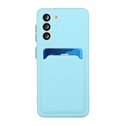 For Samsung Galaxy S21+ 5G Card Slot Design Shockproof TPU Protective Case(Sky Blue)-garmade.com