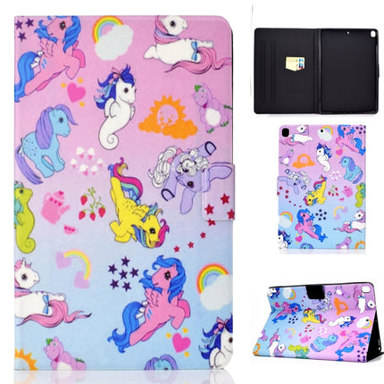 For iPad 10.2 2021 / 2020 / 2019 Colored Drawing Horizontal Flip Leather Case with Holder & Card Slots & Sleep / Wake-up Function(Pony)-garmade.com