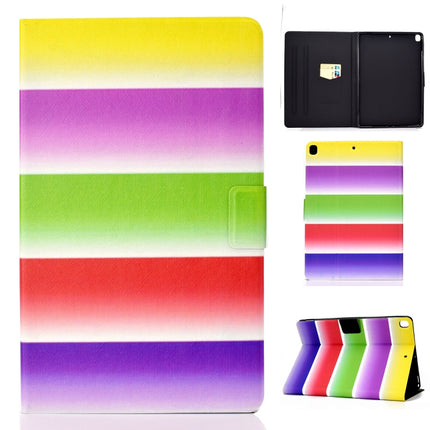 For iPad 10.2 2021 / 2020 / 2019 Colored Drawing Horizontal Flip Leather Case with Holder & Card Slots & Sleep / Wake-up Function(Rainbow)-garmade.com