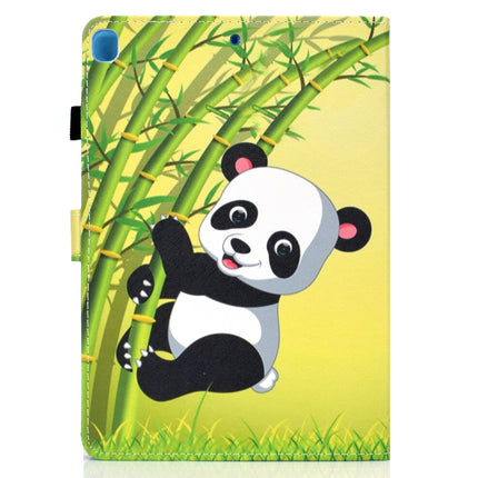 For iPad 10.2 2021 / 2020 / 2019 Colored Drawing Horizontal Flip Leather Case with Holder & Card Slots & Pen Slot & Sleep / Wake-up Function(Panda)-garmade.com