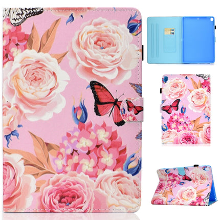 For iPad 10.2 2021 / 2020 / 2019 Colored Drawing Horizontal Flip Leather Case with Holder & Card Slots & Pen Slot & Sleep / Wake-up Function(Flower Butterfly)-garmade.com