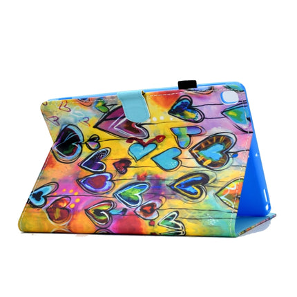 For iPad 10.2 2021 / 2020 / 2019 Colored Drawing Horizontal Flip Leather Case with Holder & Card Slots & Pen Slot & Sleep / Wake-up Function(Love)-garmade.com