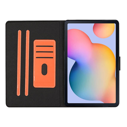 For Samsung Galaxy Tab A7 Lite 8.7 (2021) T220 Pure Color Horizontal Flip Leather Case with Card Slots & Holder & Lanyard(Orange)-garmade.com