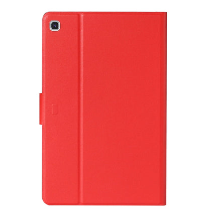 For Samsung Galaxy Tab A7 Lite 8.7 (2021) T220 Pure Color Horizontal Flip Leather Case with Card Slots & Holder & Lanyard(Red)-garmade.com